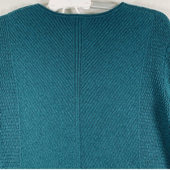 J. Jill Women's Long Sleeve V Neck‎ Textured Knit Tunic Top Sweater Green Size M - Picture 7 of 13